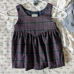 6-12 mo Laura Ashley Mother and Child plaid dress / UK 90s / wool blend Viyella